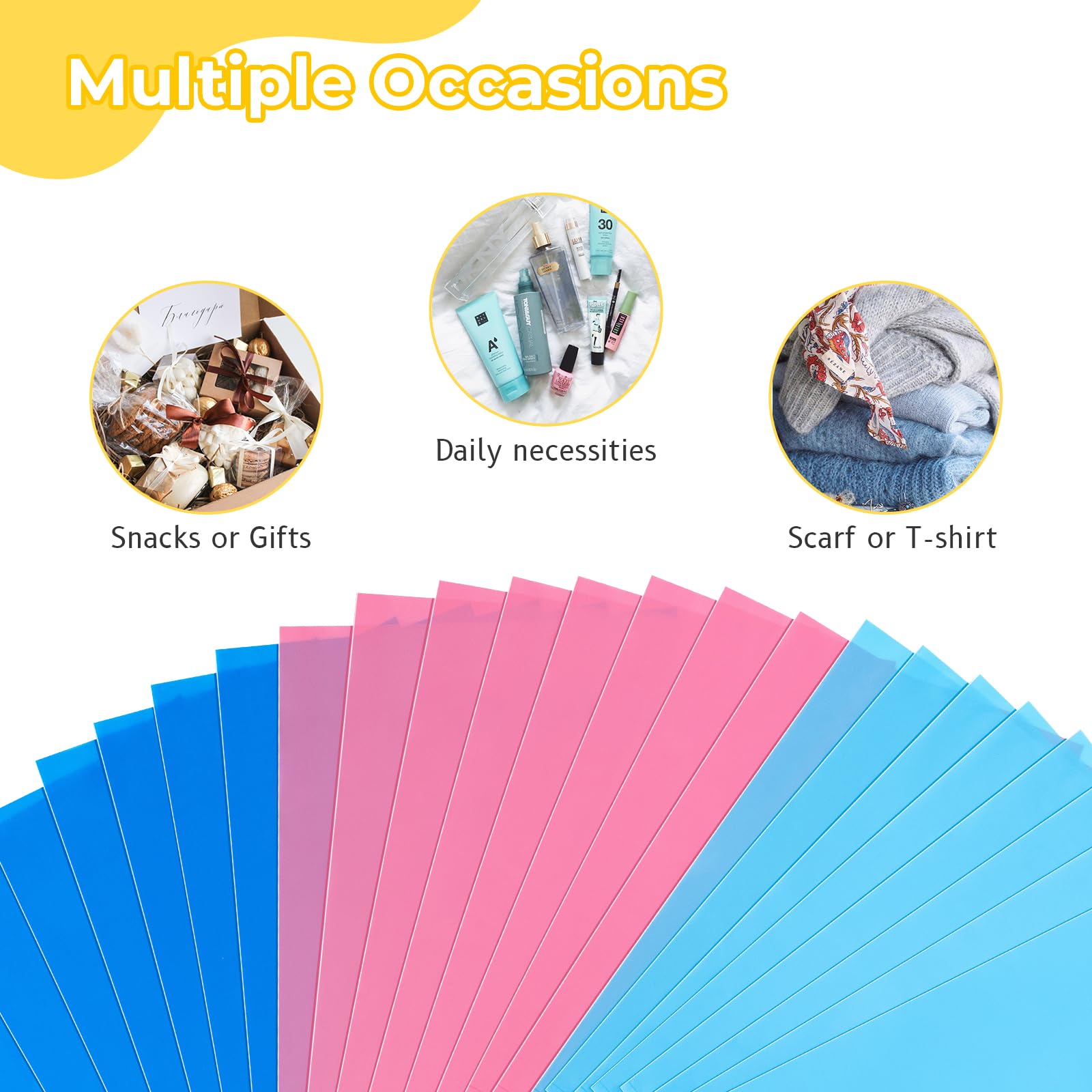 180 Pcs 12x15 Inch Plastic Shopping Bags with Handles - Bulk Wholesale Pink & Blue Glossy Retail Bags for Small Business, Boutique, Gift Wrapping, Party Favors & Merchandise Packaging