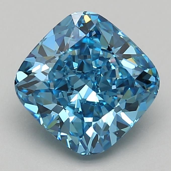 1.87 Carat Cushion Cut Fancy Blue Diamond Ring - Elegant Engagement & Wedding Jewelry for Women