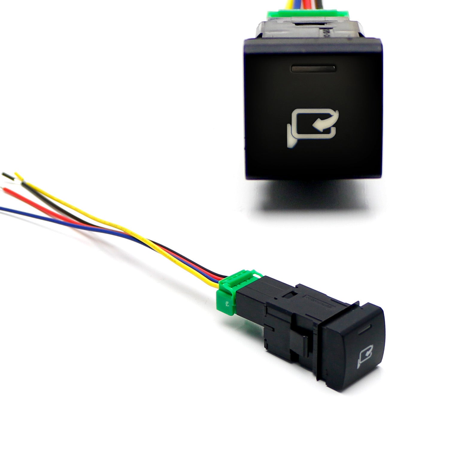 12V 4-Pole Push Button Switch with Side Mirror Folding Imprint - Compatible with Toyota Camry & Corolla - Perfect for Car Mirror Adjustment & Customization