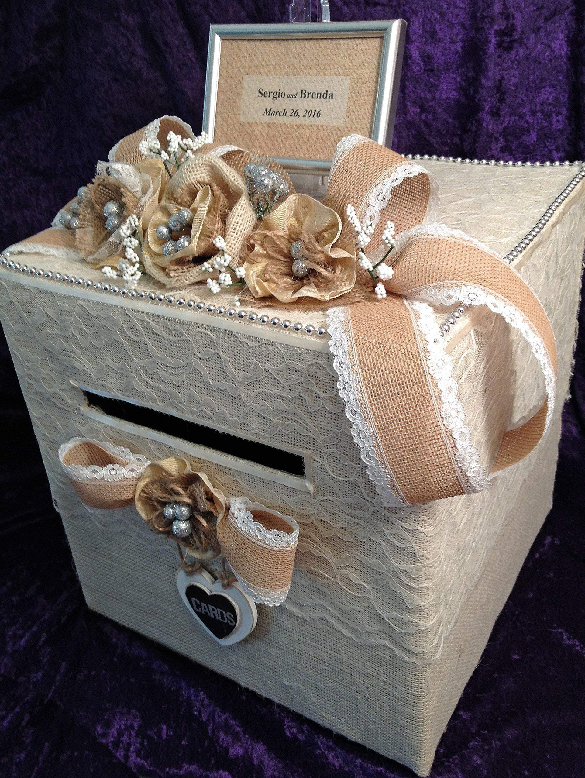 Rustic Handmade Wedding Card Box - Elegant Wooden Gift Holder for Bridal Shower, Reception & Anniversary - Perfect for Cash Gifts, Greeting Cards & Wishes Collection