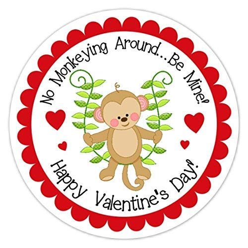 36 Valentine's Day Stickers - Cute Monkey & Heart Labels for Gifts, Cards, Scrapbooking | Romantic DIY Decoration for Party Favors, Love Notes & Craft Projects