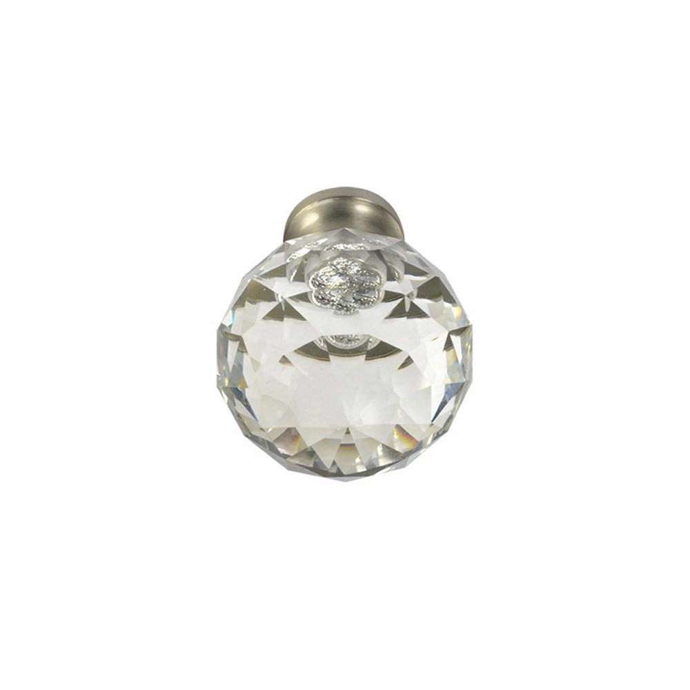 CKP #G-90 Elegant Clear Glass Cabinet Knobs with Brushed Nickel Base - 10 Pack for Kitchen Cabinets, Dressers & Furniture Hardware