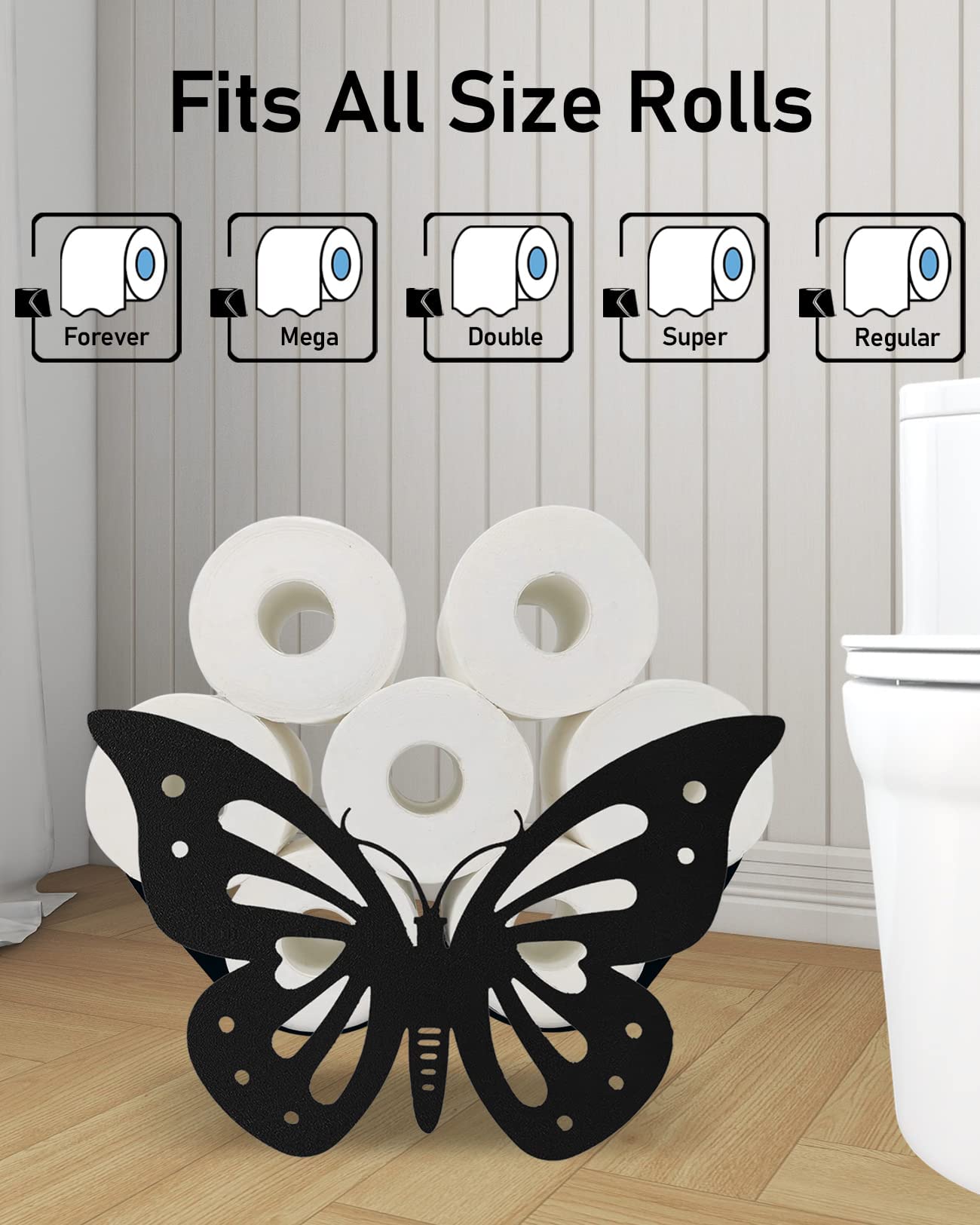 Whimsical Butterfly Toilet Paper Holder - Wall Mount & Free Standing for Bathroom Decor