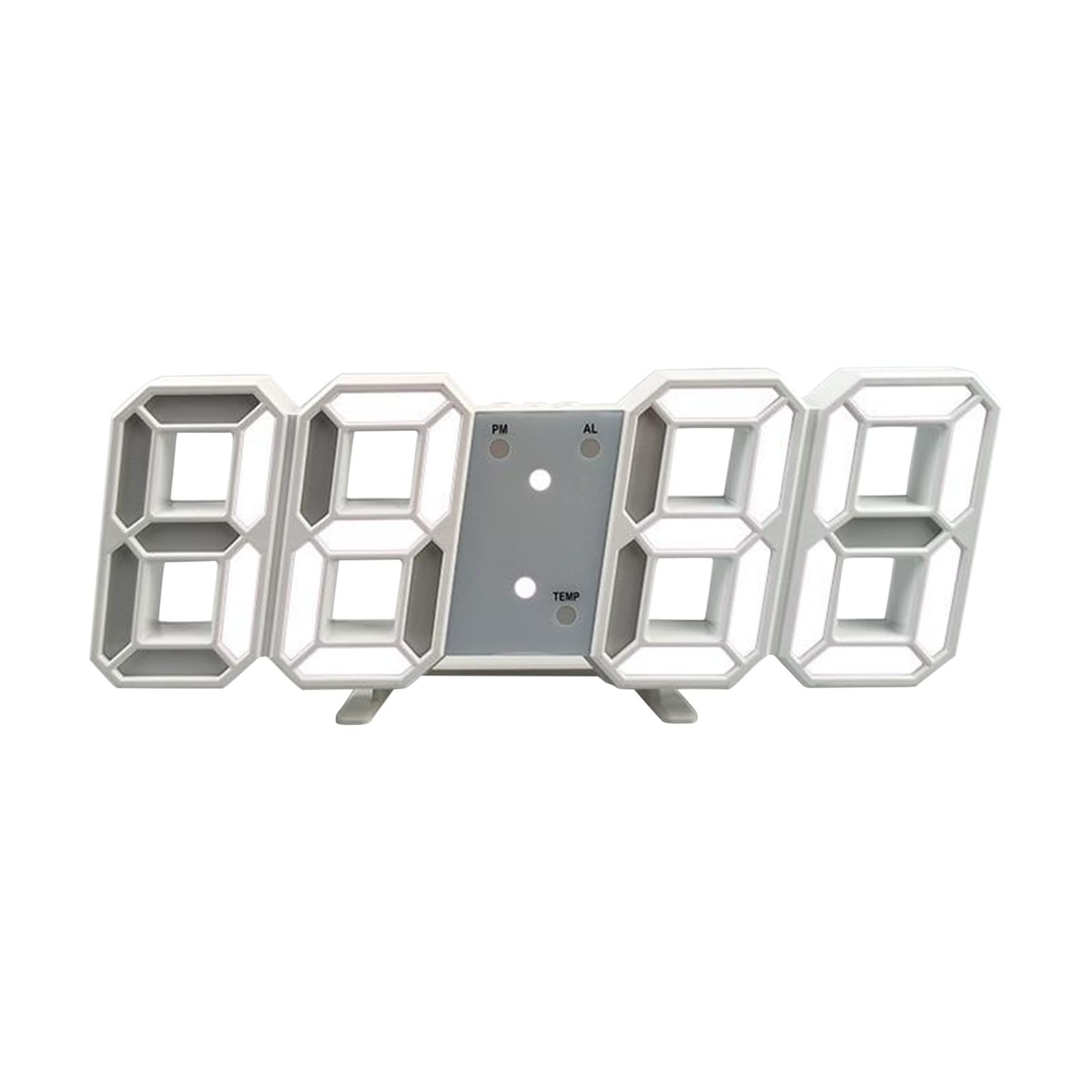 Adjustable Brightness LED Digital Desk Clock with Time, Date & Temperature Display - 8.5
