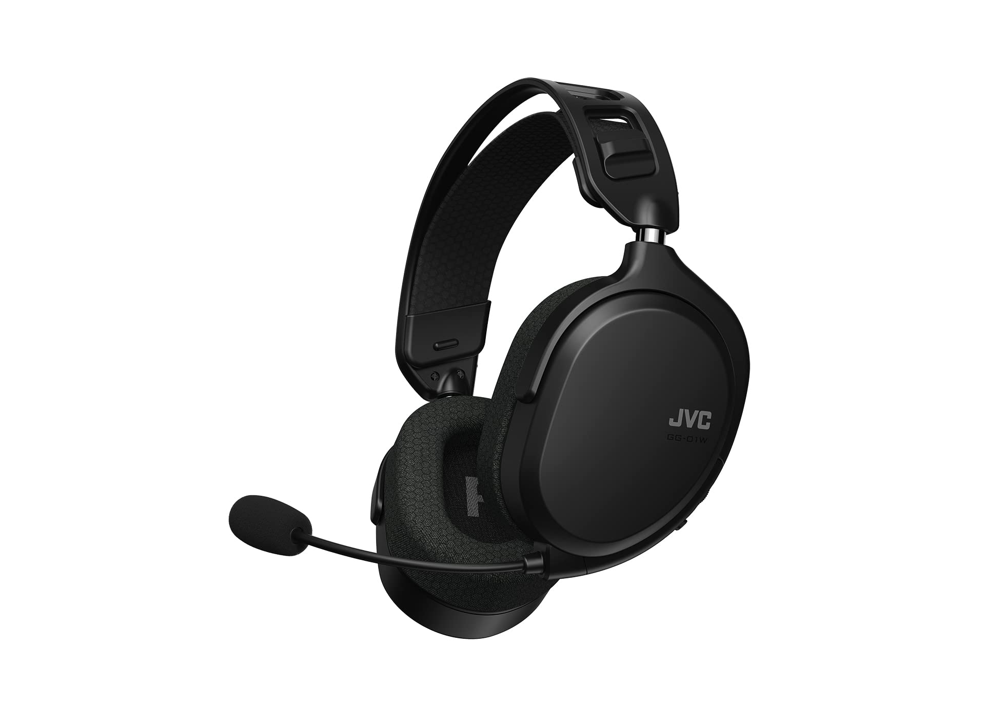 JVC GG01W Ultralight Wireless Gaming Headset - 2.4GHz Low Latency (40ms), 40mm Drivers, Detachable Mic & Cable - Black | Perfect for PC, PS5, Xbox & Mobile Gaming