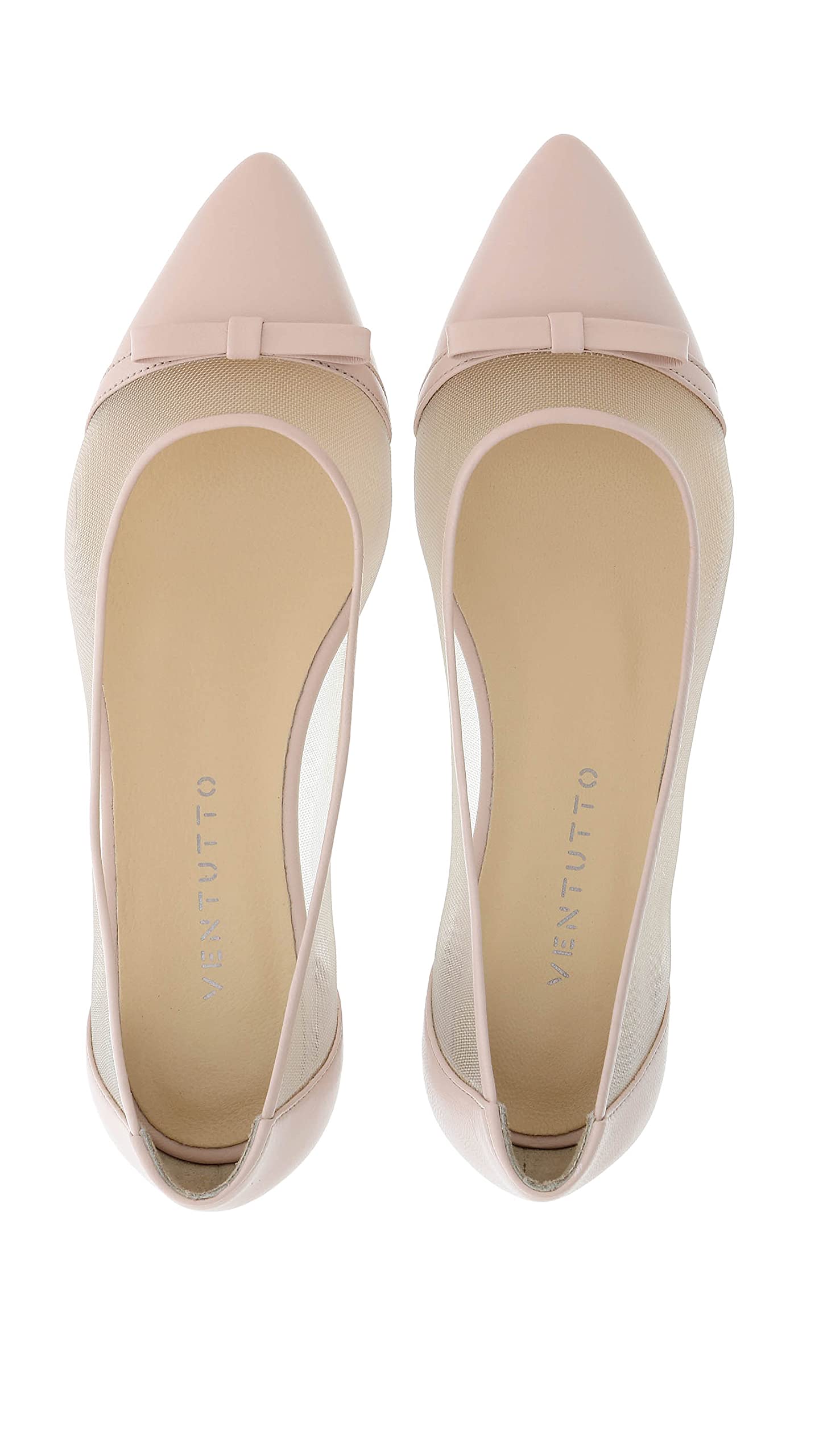 Ventutto Women's Powder Pink Mesh Ballerina Flats - Comfortable Breathable Ballet Shoes for Casual Wear, Office & Wedding Events