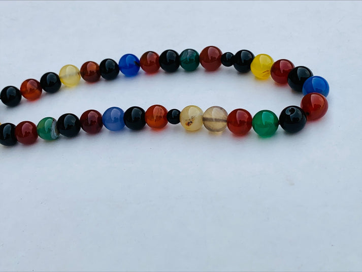 Authentic Multi Aqeeq Stones Tasbih - 33 Small Beads Islamic Prayer Rosary | Perfect for Meditation, Zikr & Spiritual Healing