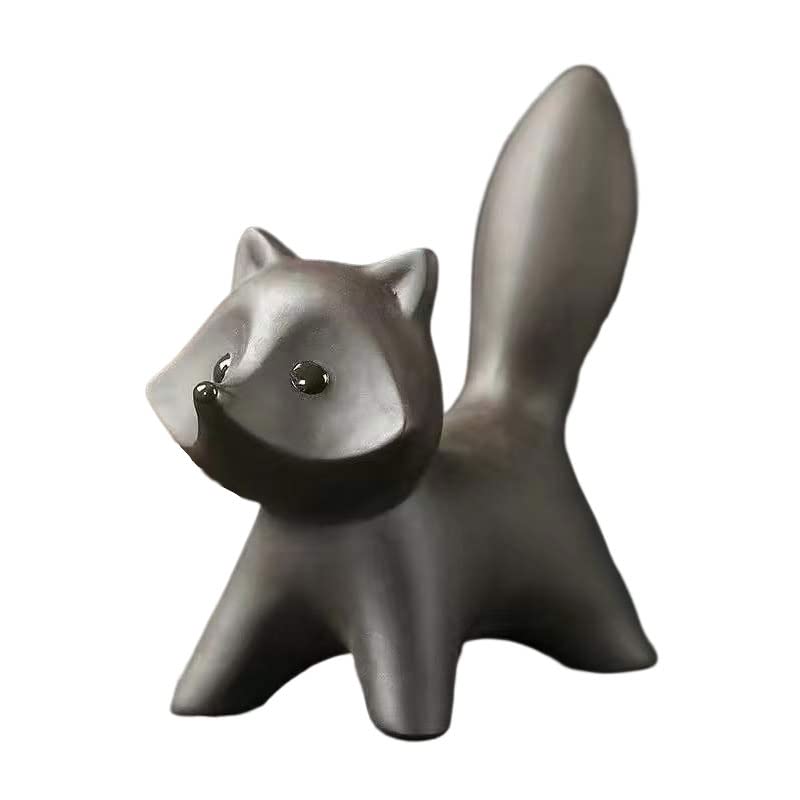 Handmade Purple Clay Fox Tea Pet for Kung Fu Tea Tray - Tea Ceremony Decoration