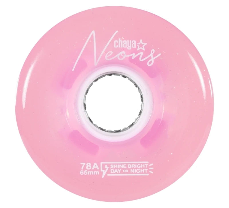 Chaya Neons Light Up Wheels 4pk - LED Glow Skate Wheels for Roller Skates & Inline Skates - Perfect for Night Skating, Rink Parties & Outdoor Fun