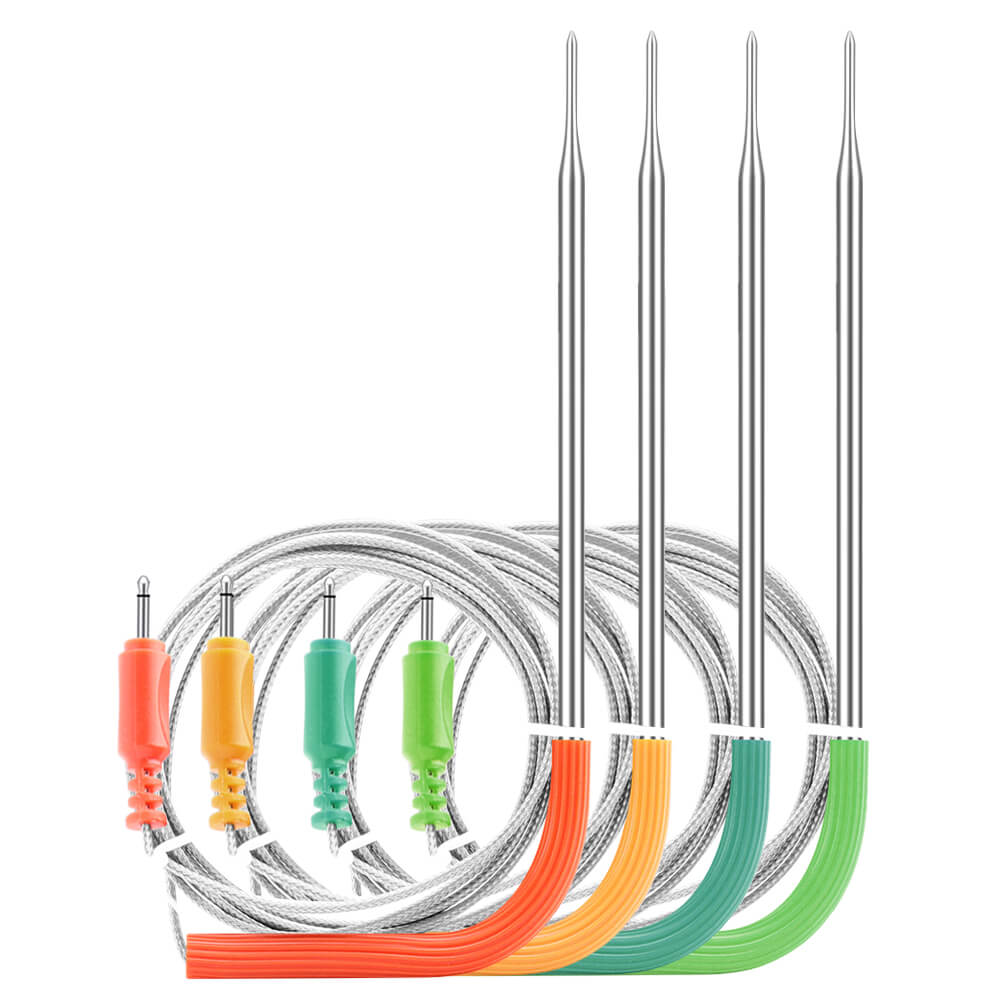 IBBQ 4T Replacement Colorful Meat Probe Thermometer - Compatible with iBBQ Smart Grilling, Perfect for BBQ, Smoking, and Sous Vide Cooking
