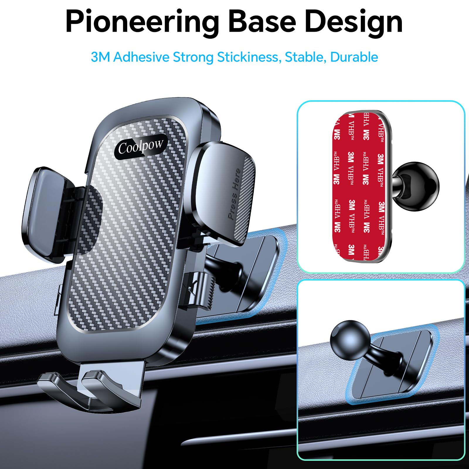 Adjustable Car Cup Holder Phone Mount for iPhone & Smartphones 4-7