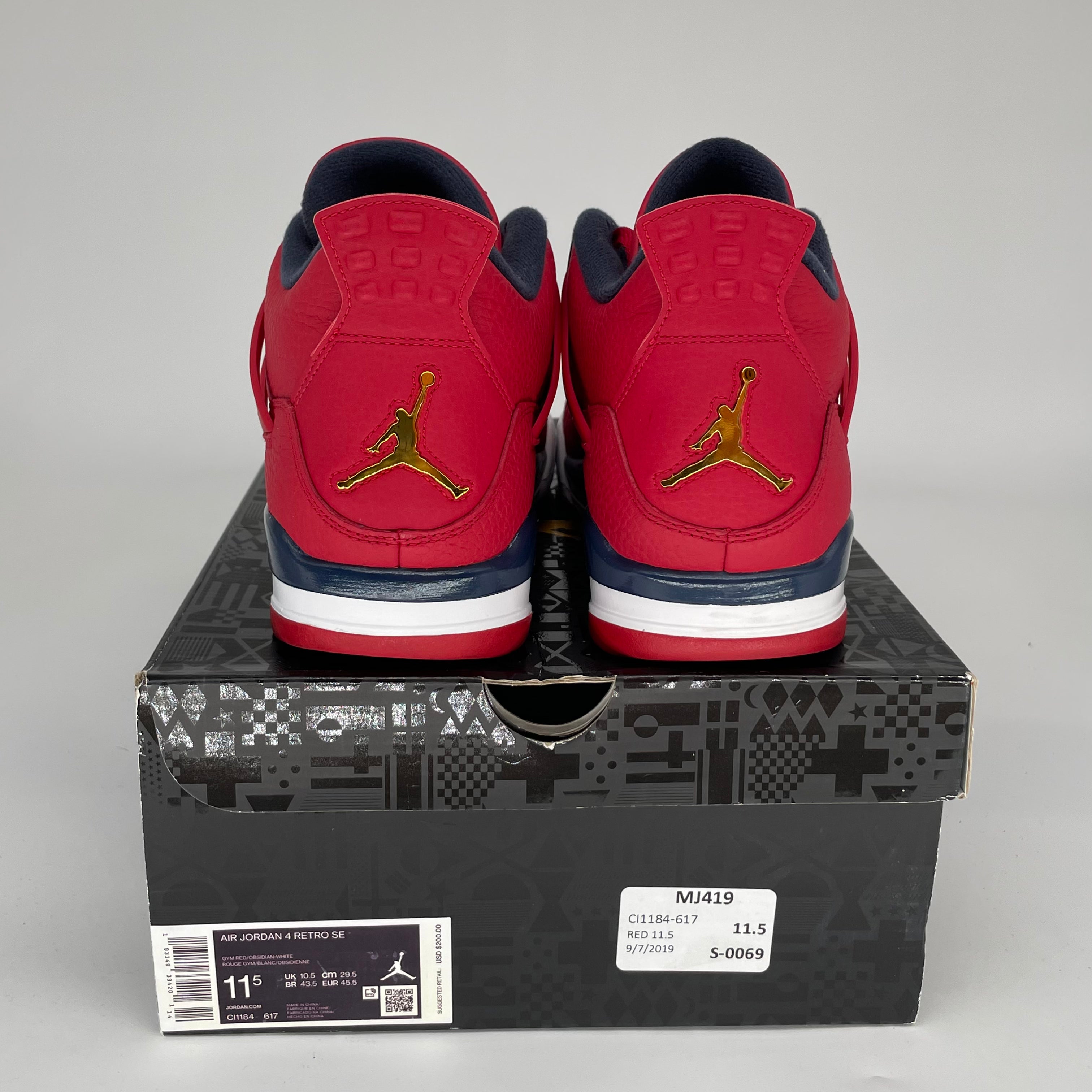AIR JORDAN 4 FIBA Basketball Shoes Men's Size 11.5 - Official Retro Sneakers for Basketball & Streetwear (Style Code: CI1184-617) - Perfect for NBA Games, Gym Training and Urban Fashion