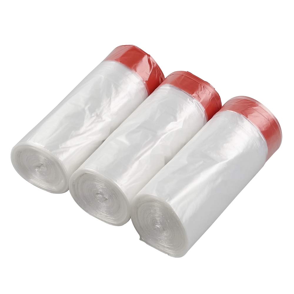 1.5 Gallon Drawstring Small Trash Bags - Clear Bin Liners for Bathroom, Office & Kitchen Waste Disposal - Small Garbage Bags for Home & Commercial Use
