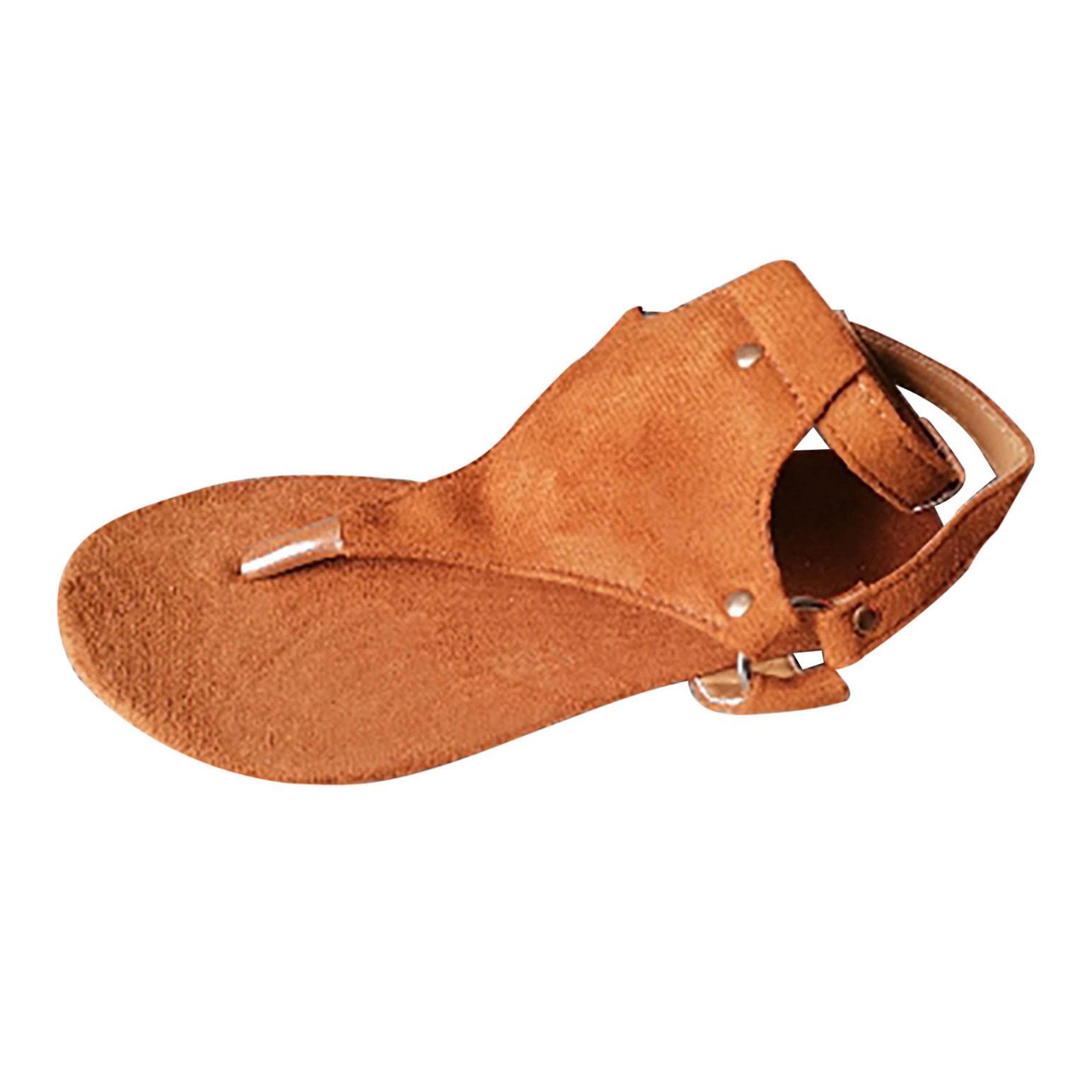 Women's Summer Casual T-Strap Buckle Flat Sandals - Comfortable Roman Style Flip Flops for Travel, Beach & Daily Wear | Breathable Lightweight Slippers for Walking, Vacation & Outdoor Activities