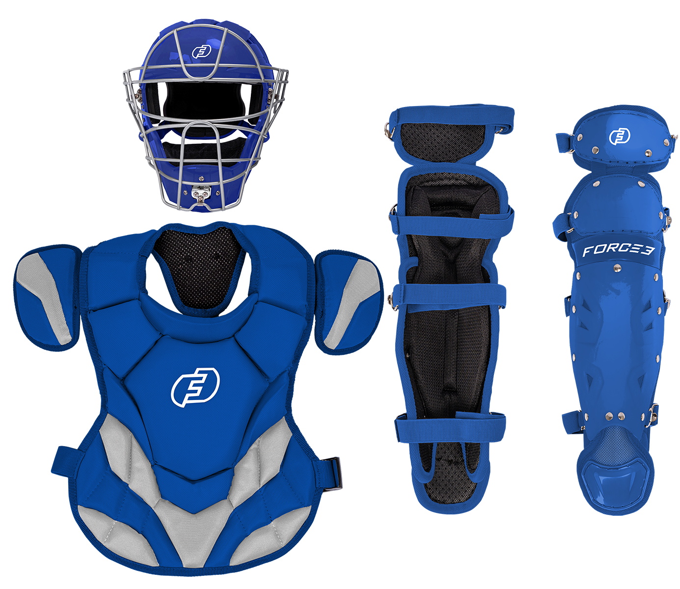 Force3 Junior Defender Catchers Set for Kids Ages 6-9 | NOCSAE Certified Youth Baseball Gear | Perfect for Little League Practice & Games