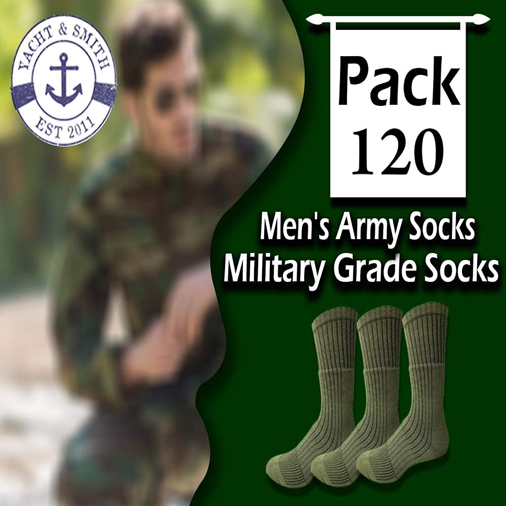 Yacht & Smith Military Grade Men's Army Socks - Size 10-13 for Hiking, Hunting & Outdoor Activities