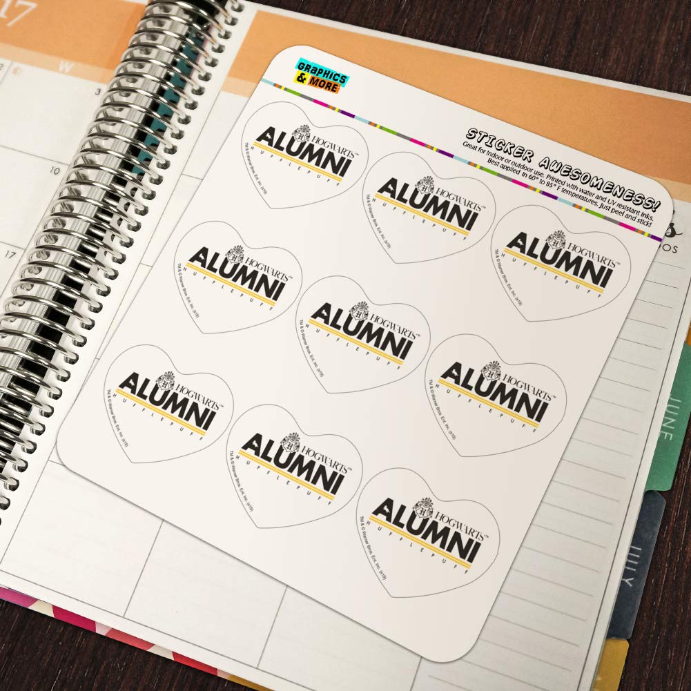 Harry Potter Hufflepuff Heart Shaped Planner Stickers - Scrapbook & Journal Decorative Stickers for DIY Crafts, Bullet Journaling, and Gift Wrapping
