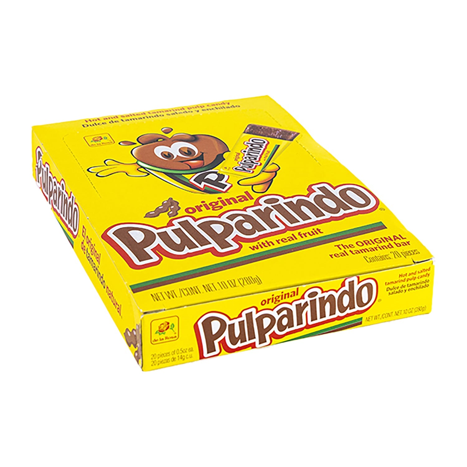 De La Rosa Pulparindo Amarillo Tamarind Candy | 20ct Box | Mexican Candy for Parties, Snacks & Gifts