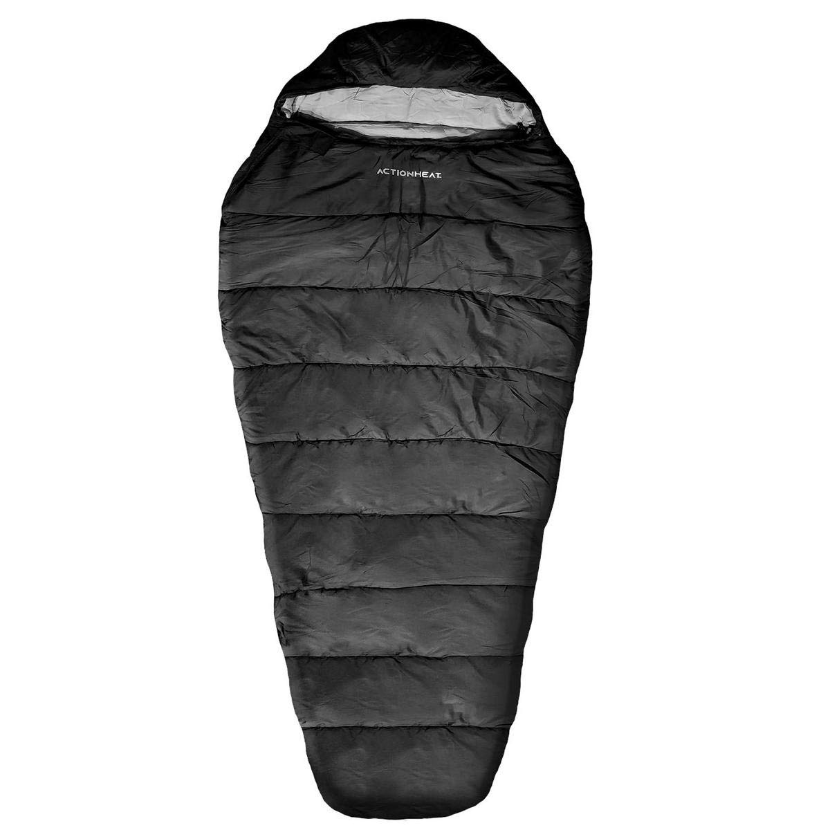 ActionHeat Electric Heated Sleeping Bag for Adults - Portable Mummy Style 5V Battery Powered Warm Sleeping Bag for Camping, Hiking & Winter Outdoor Activities in Cold Weather (Black) | Perfect for Backpacking, Hunting & Emergency Survival Gear