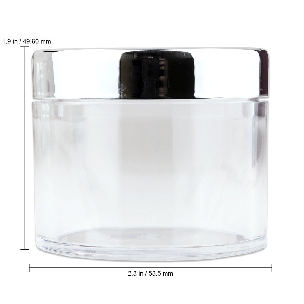 Beauticom® 384 Pack 2 oz (60ml) Thick Wall Round Clear Plastic Leak-Proof Jars with Silver Lids - Perfect for Cosmetic, Lip Balm, Lip Gloss, Creams & Lotions Storage | Ideal for DIY Beauty Products, Travel Containers & Small Batch Manufacturing