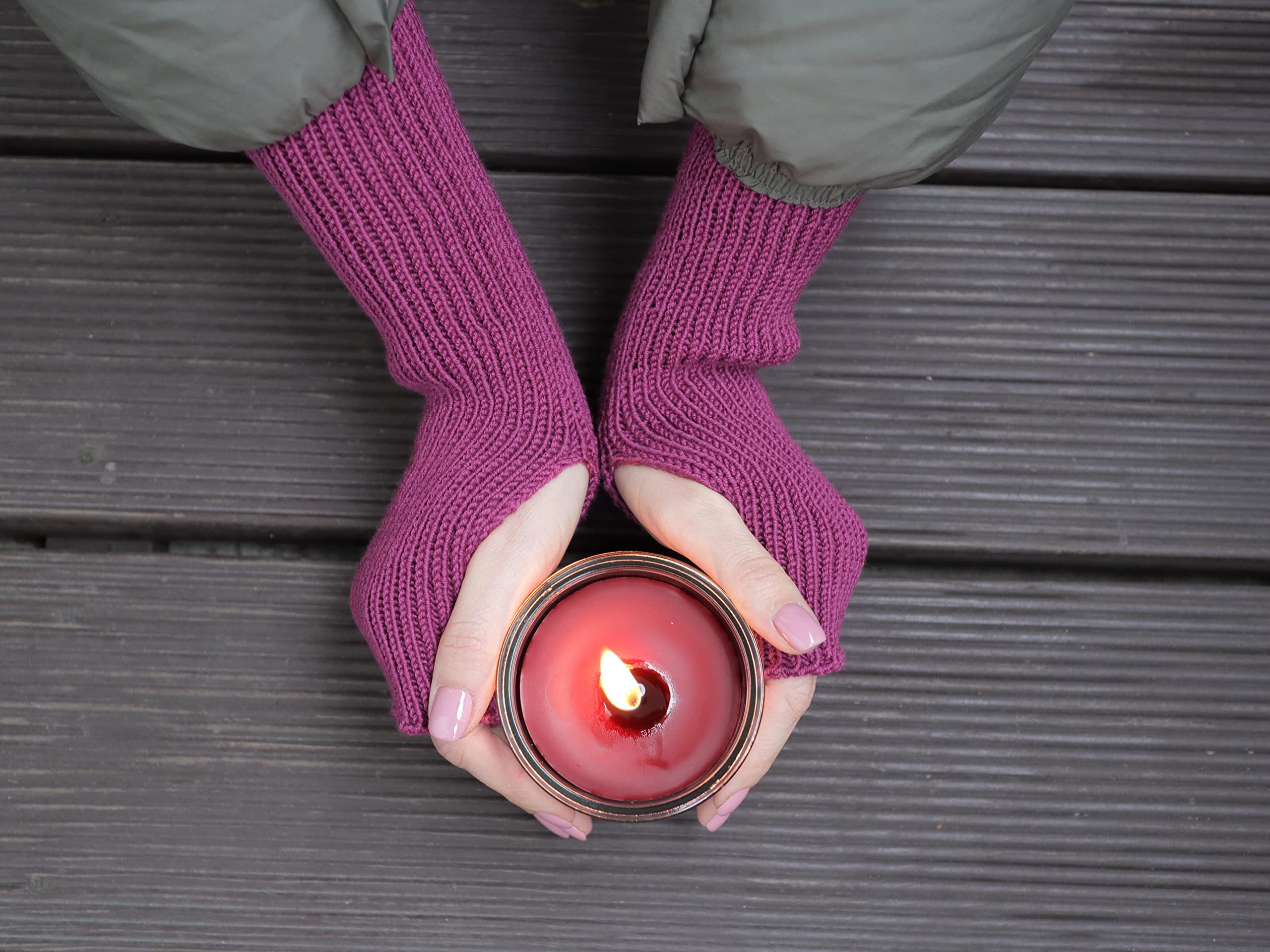 100% Merino Wool Fingerless Gloves for Women - Soft & Warm Knit Arm Warmers - Perfect for Winter, Yoga, Running & Outdoor Activities