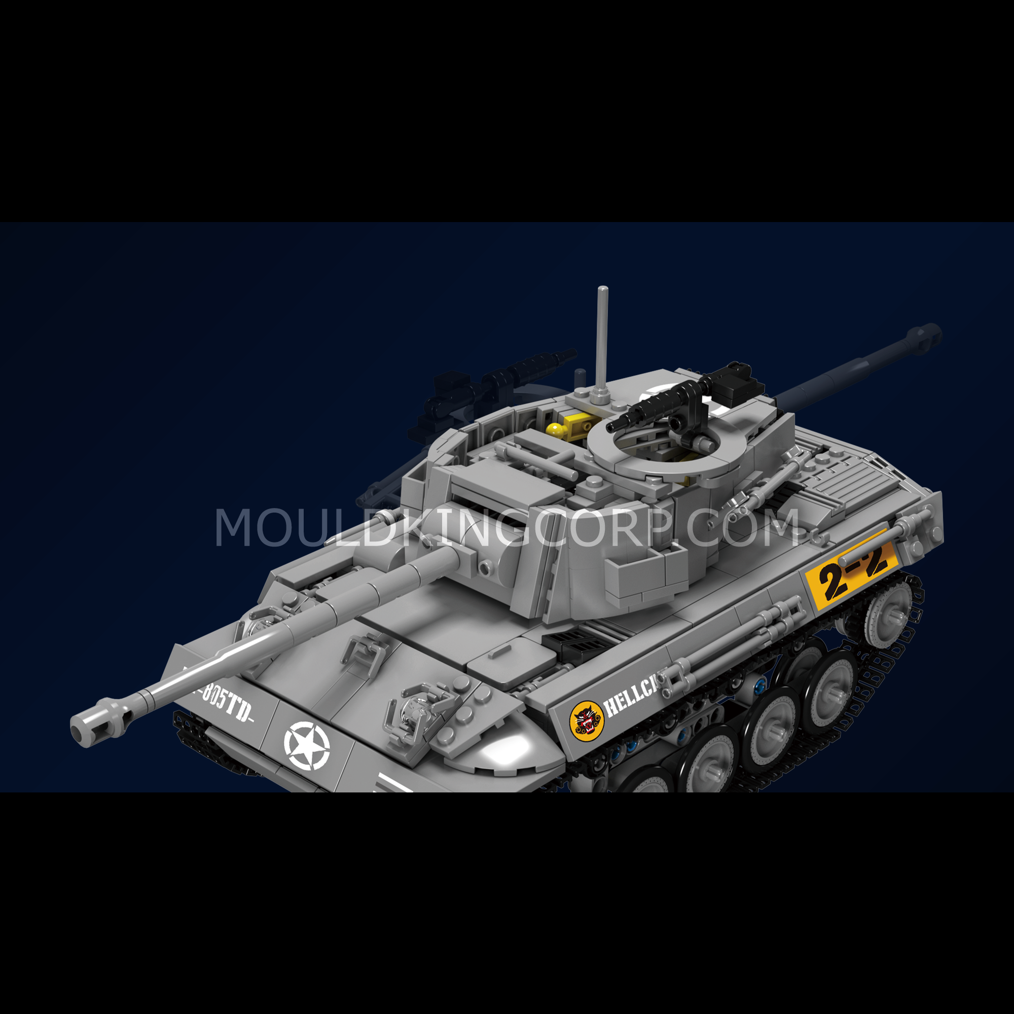 Mould King 20032 M16 Hellcat Tank Destroyer Building Blocks Set - 971 Pieces Military Model Kit for Adults & Teens | WW2 Tank Collection, DIY Construction Toy for Display & Gift