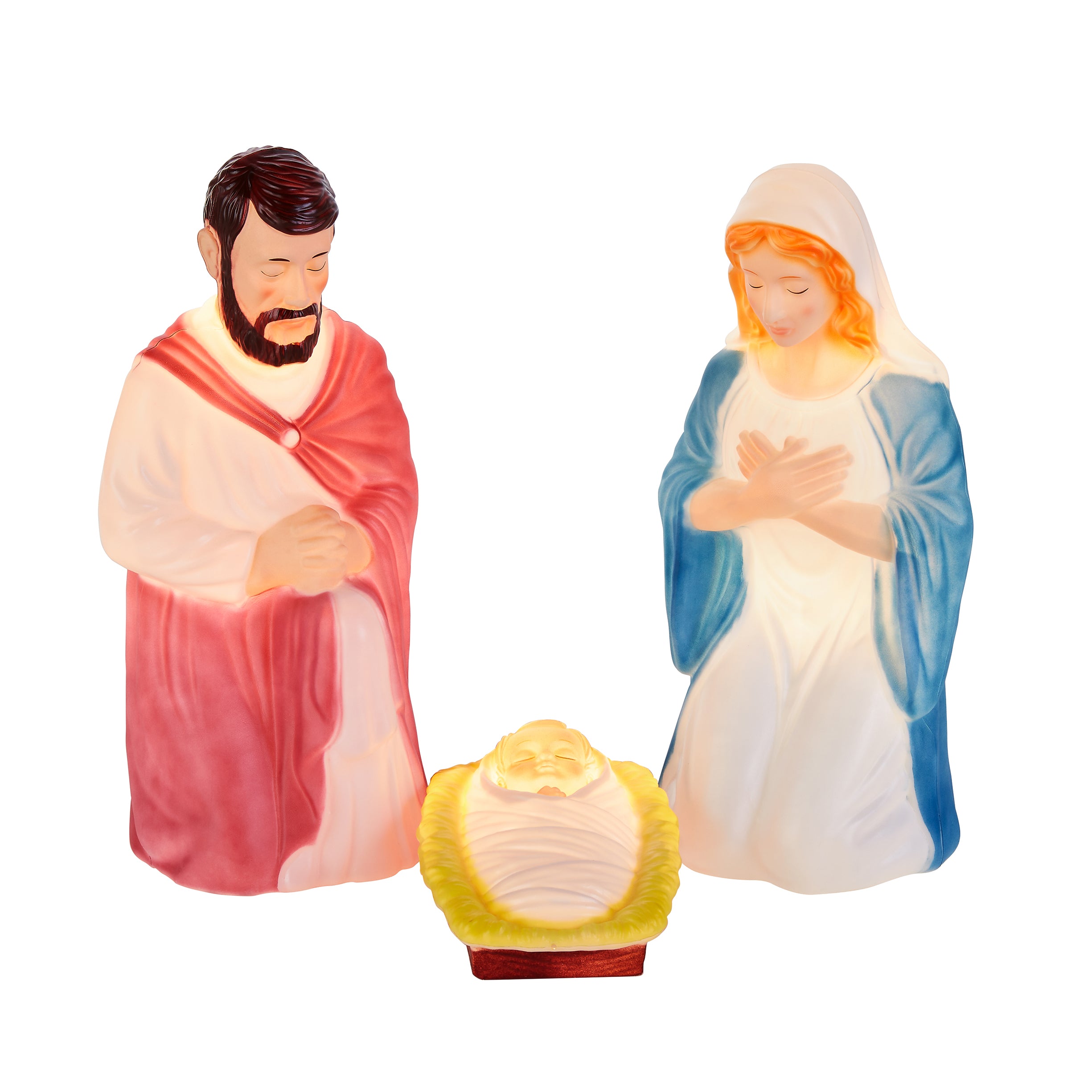 28 Inch Lighted Nativity Set - Holy Family Mary Joseph and Jesus Christmas Scene for Home Decor, Church, and Holiday Displays