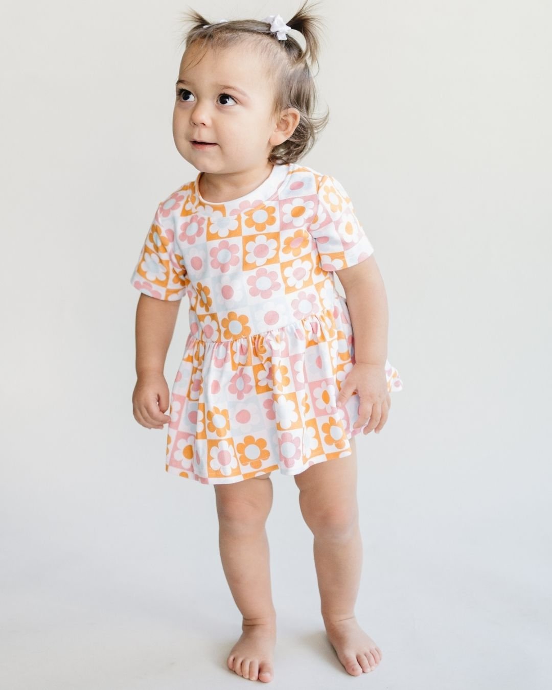 Stylish Cotton Peplum Top & Skirt Set with Checkered & Floral Print - Perfect for Casual Outings, Date Nights & Summer Vacations