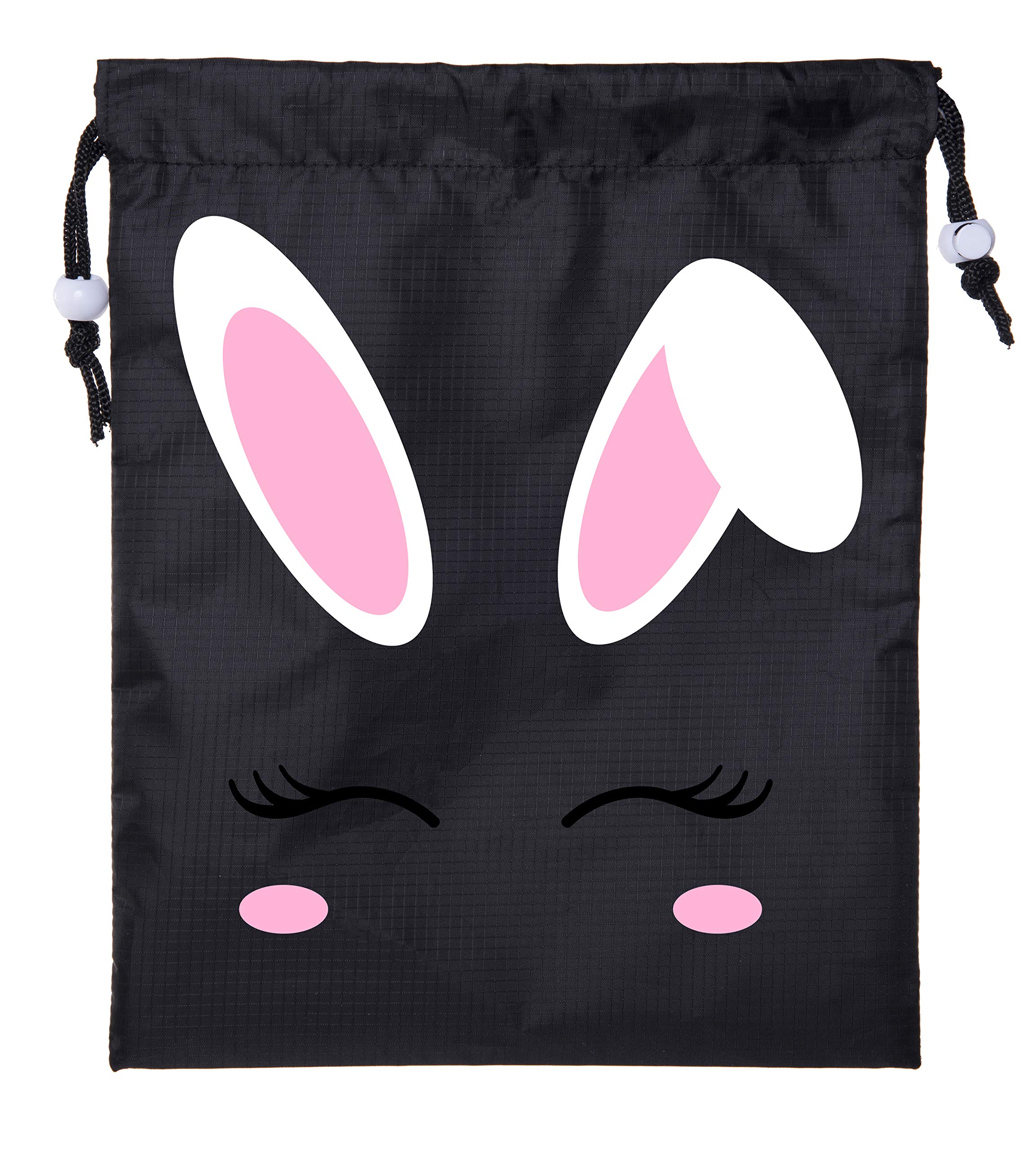 Mini Easter Basket Bags - Bulk Drawstring Cinch Sacks with Bunny Face Design - Perfect for Easter Egg Hunts, Party Favors & Classroom Treats (12-Pack)