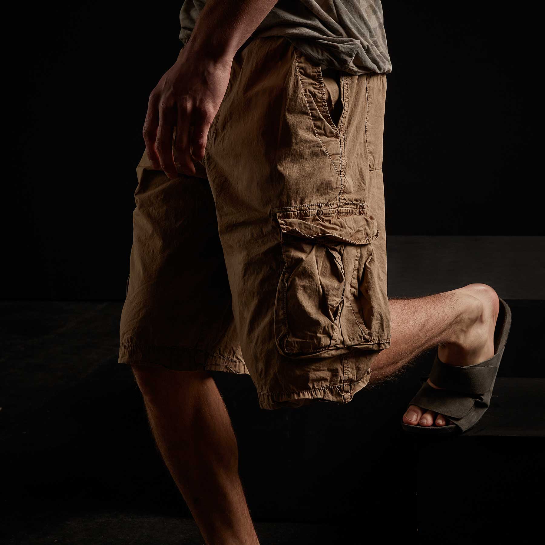 Stretch Poplin Cargo Shorts for Men - Comfortable & Stylish Vicuna Pigment Casual Wear - Perfect for Outdoor Activities, Travel & Summer Adventures