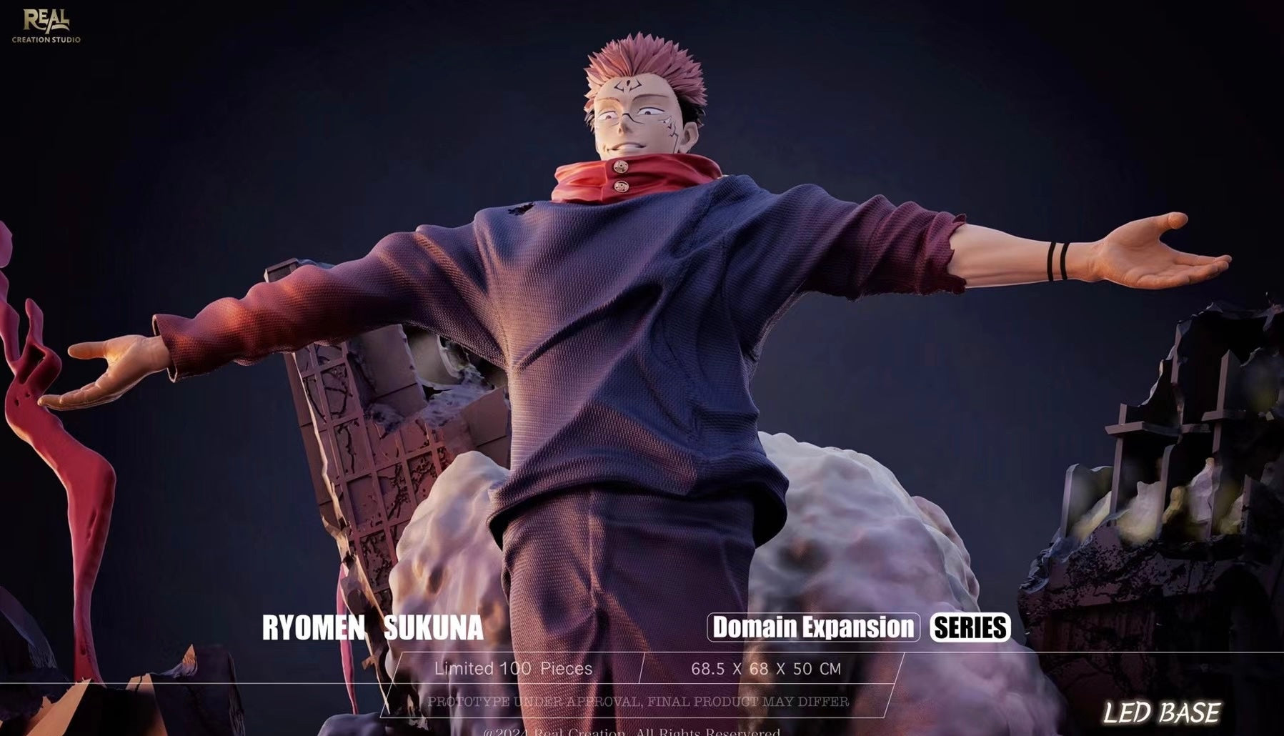 Real Studio Ryomen Sukuna Anime Figure - High-Quality Collectible for Fans | Perfect for Display, Cosplay, and Gift Giving