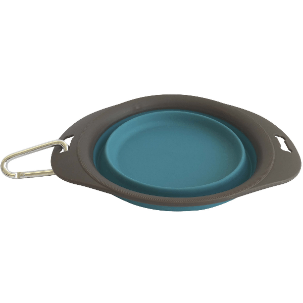 M PETS On The Road Foldable Bowl - Portable Collapsible Dog & Cat Food Water Dish for Travel, Hiking, Camping - BPA Free Pet Feeding Bowl for Outdoor Adventures