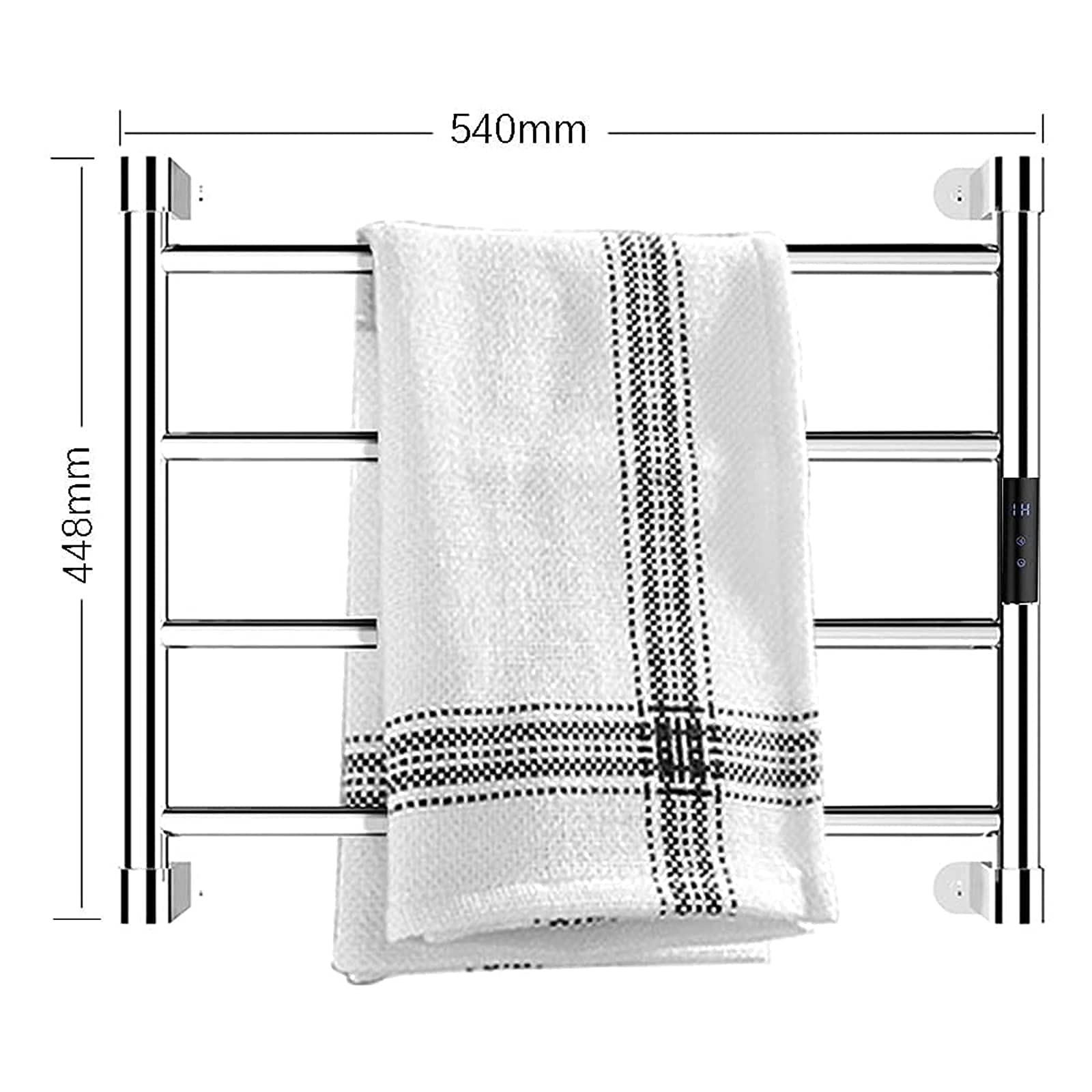Premium 4-Bar Electric Heated Towel Rack - 304 Stainless Steel Wall Mounted Towel Warmer with Timer & Smart Temperature Control for Bathroom - Perfect for Spa, Luxury Hotels, and Modern Home Bathrooms