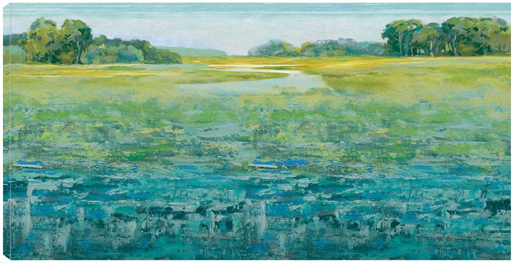 Evergreen Lowlands Fine Art Canvas Wall Decor by Paul Duncan - 40x21 Inches - Ready to Hang - Perfect for Living Room, Bedroom, Office & More - Nature Landscape Painting for Home & Commercial Spaces