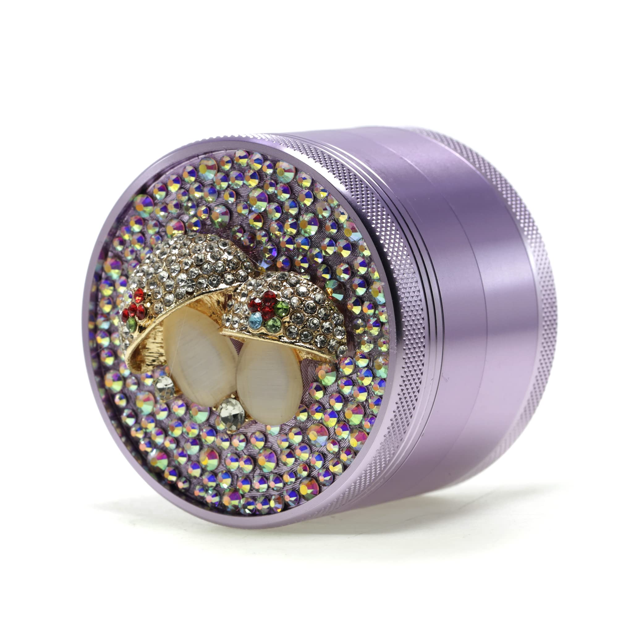2.5 Inch Herb Grinder - Purple 4 Piece Spice Crusher with Pollen Catcher - Perfect for Grinding Herbs, Spices, and Tobacco - Ideal for Home Use, Travel & Outdoor Activities