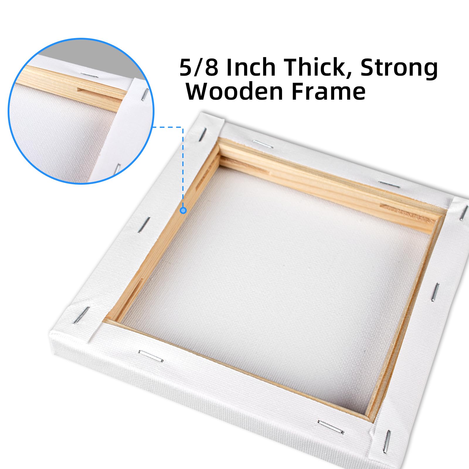 6 Pack 16x20 Inch Cotton Canvas Panels for Oil & Acrylic Painting - Premium White Canvas Boards for Artists & Beginners - Perfect for Studio, Classroom & DIY Art Projects