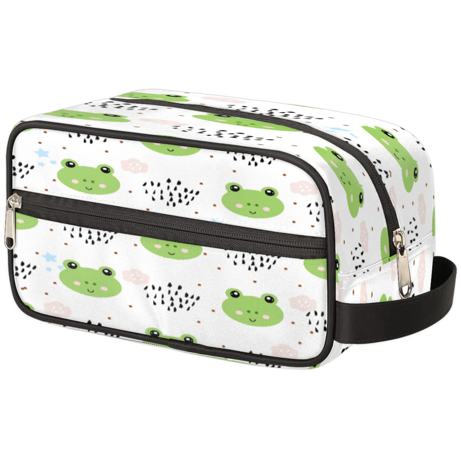 Cute Frog Portable Travel Toiletry Bag - Waterproof Cosmetic Organizer & Makeup Pouch for Men & Women - Perfect for Camping, Gym, Beach & Vacation Essentials
