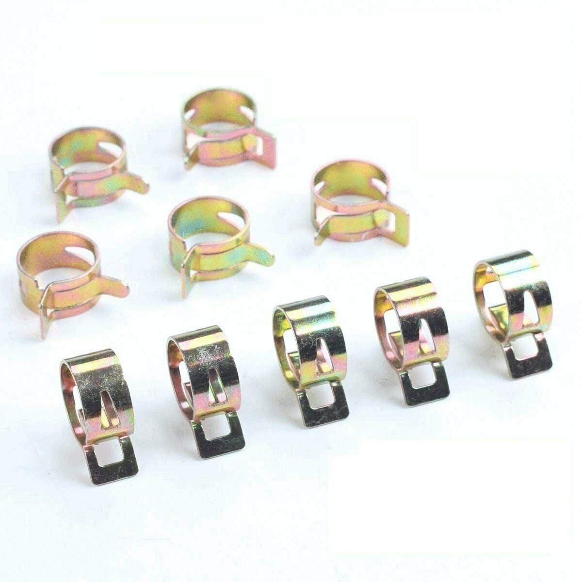 3/8 Inch (10mm) Spring Band Clips - 50 PCS Fuel & Vacuum Hose Clamps for Automotive, Marine & Industrial Applications - High Quality Silicone Hose Fasteners