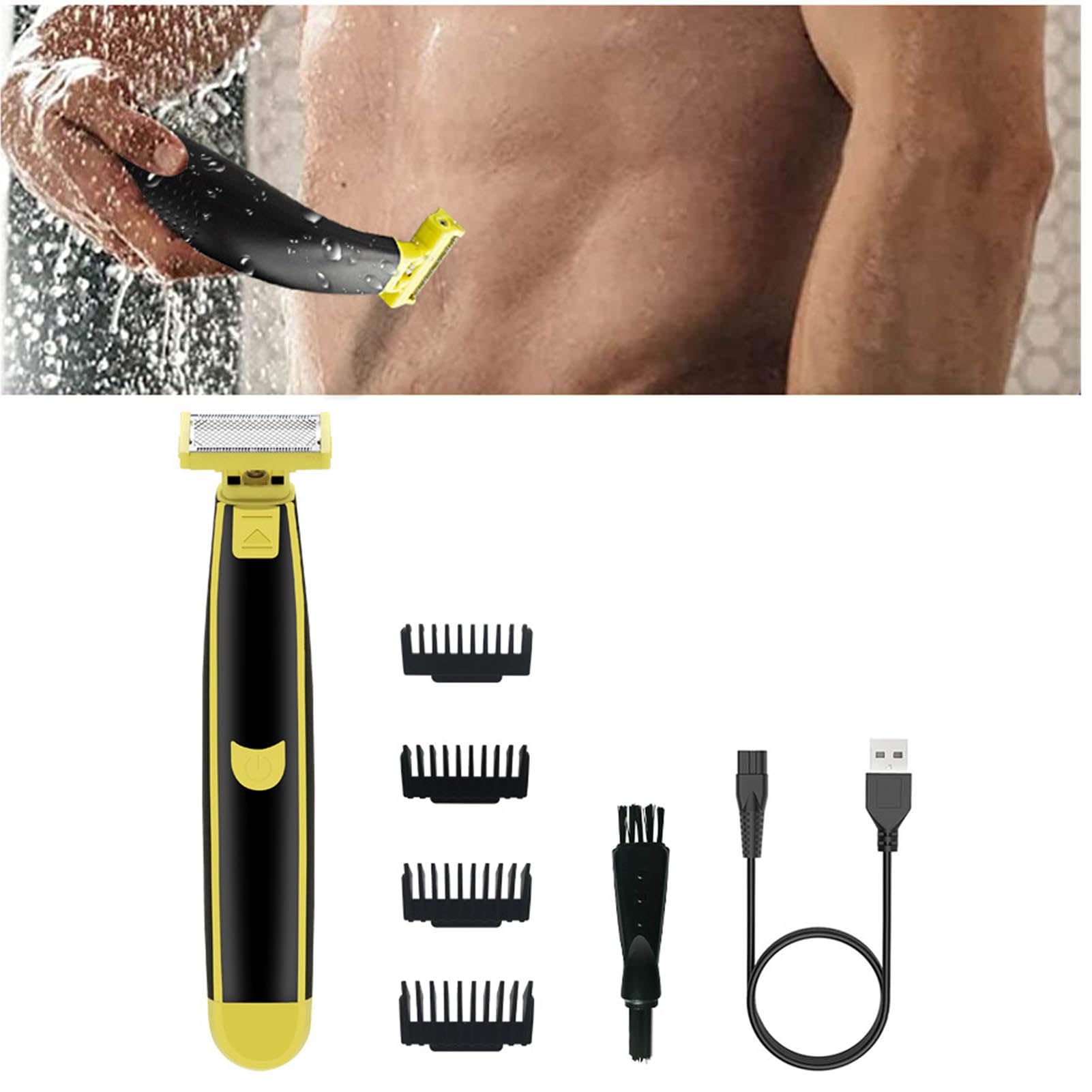 Professional Beard Trimmer & Body Shaver for Men - Rechargeable Wet/Dry Electric Razor with 4 Attachments for Face, Beard, Hair & Body Grooming - Perfect Gift for Men - Ideal for Travel, Home & Gym Use