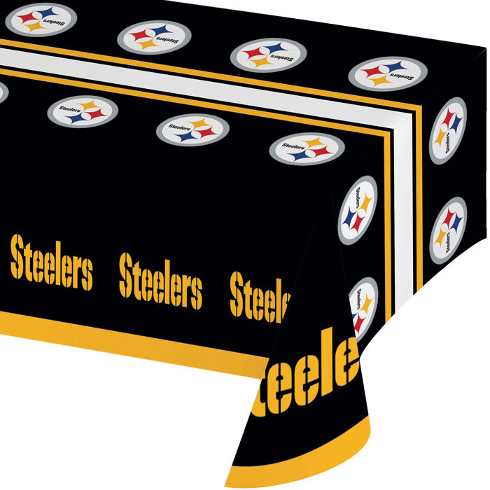 12-Piece Bulk Pittsburgh Steelers Table Covers - Waterproof NFL Team Party Decor for Game Day, Tailgating & Home Gatherings