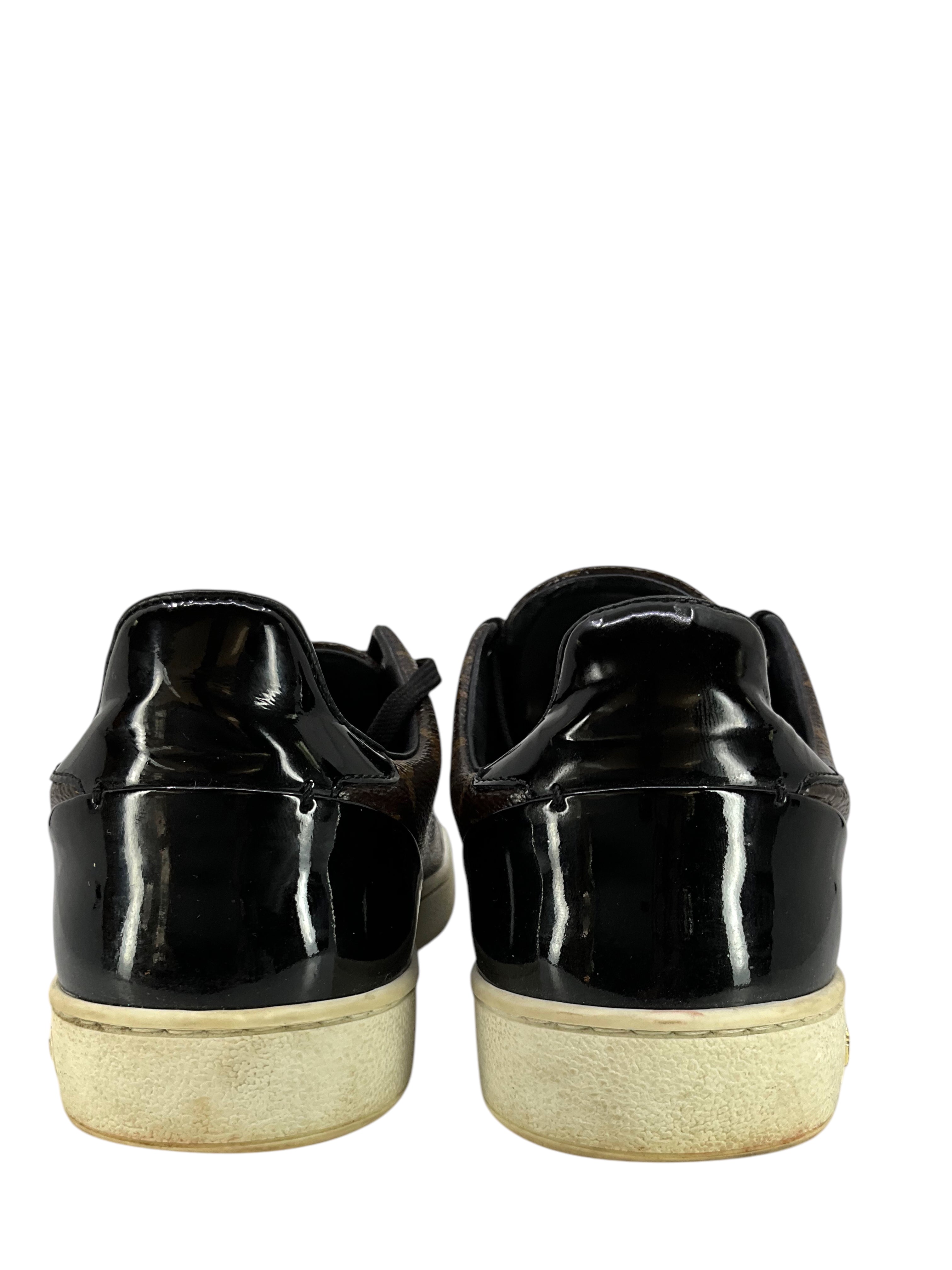 Louis Vuitton Patent Monogram Frontrow Sneakers Women's Size 37.5 - Luxury Designer White Casual Shoes for Women | Perfect for Streetwear, Office & Date Night Outfits