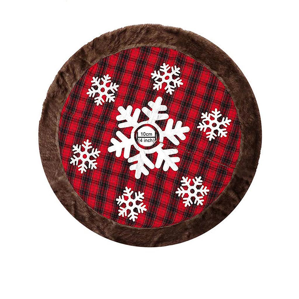 Premium Christmas Tree Skirt - 120cm Large Round Plaid Holiday Decor with Elegant Border for Xmas, Home, Party & New Year Festivities | Perfect for Living Room, Fireplace & Festive Gatherings