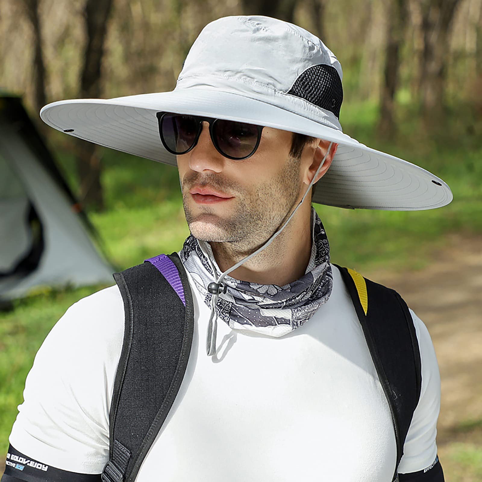 Wide Brim Sun Hat for Men & Women - UPF 50+ Fishing Bucket Hat, Safari & Cowboy Style Summer Outdoor Hat - Perfect for Beach, Gardening, Hiking and Travel