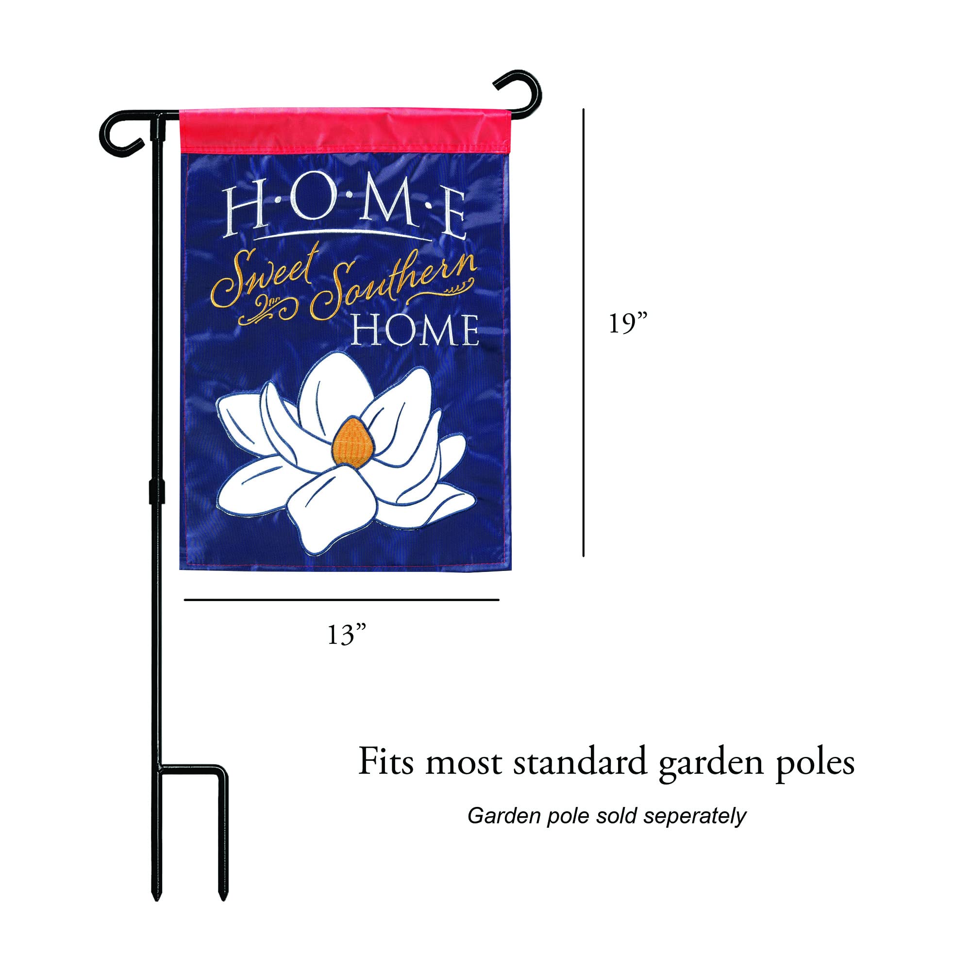 Magnolia Garden Outdoor Hanging Flag - 13 x 19 Inch Blue Polyester Decorative Banner for Porch, Patio & Yard Decor | Southern Home Sweet Home Theme