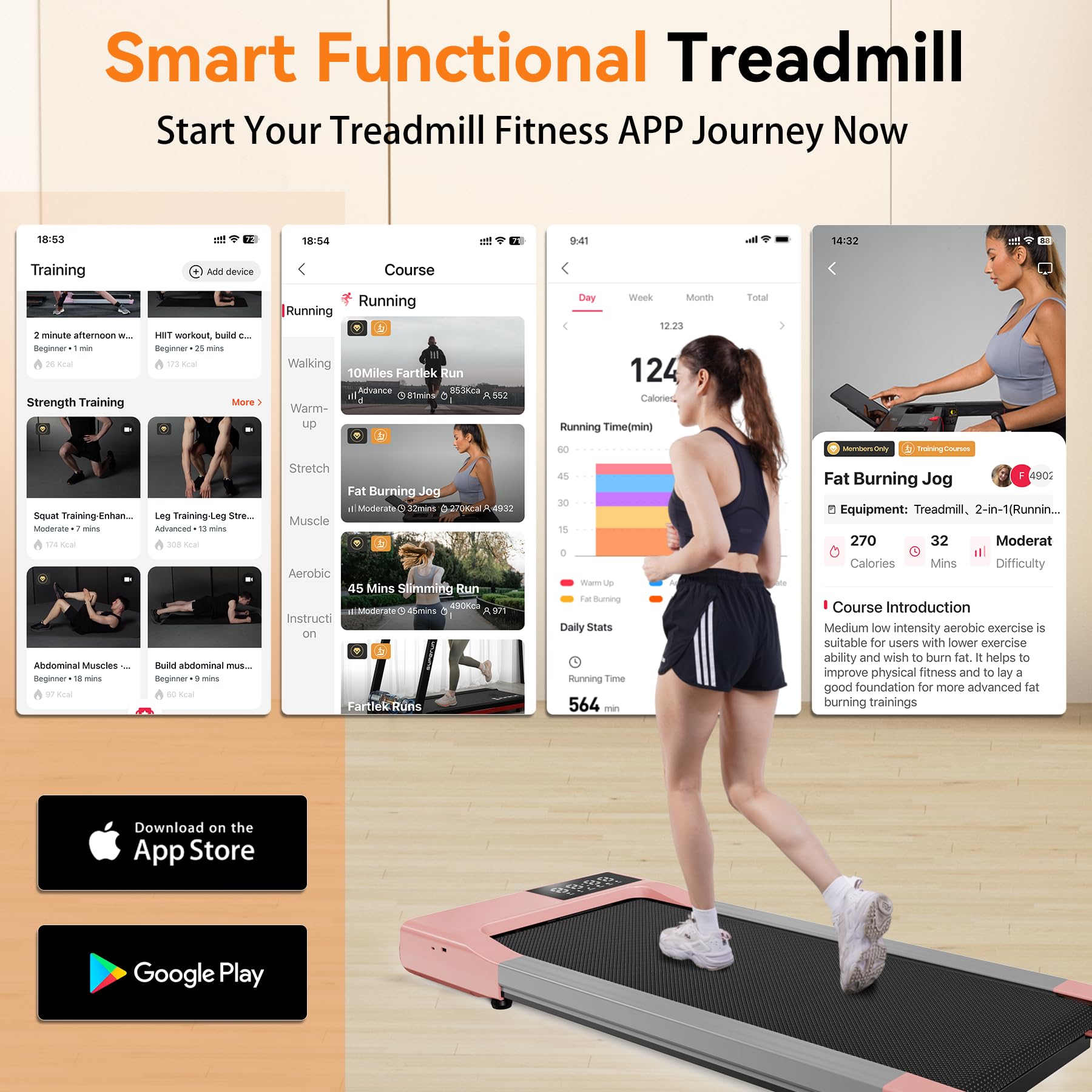 Under Desk Walking Pad Treadmill - Portable Home Office Treadmill with APP & Remote Control, Super Quiet Electric Walking Machine for Jogging & Running | Perfect for Workouts While Working from Home or Watching TV