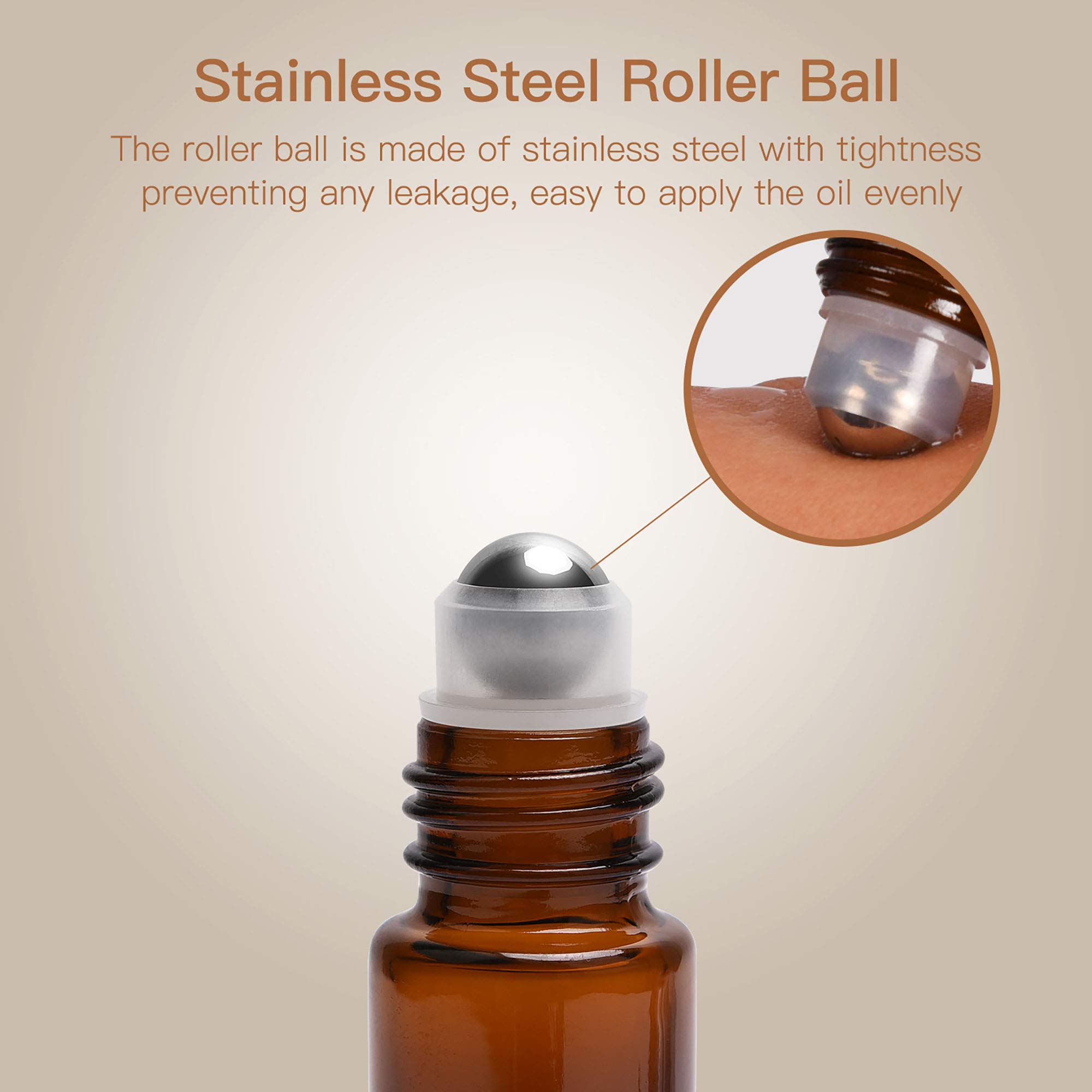 8 Pcs 10ml Roll On Glass Bottles for Essential Oils, Aromatherapy, and DIY Skincare - Perfect for Travel & Home Use