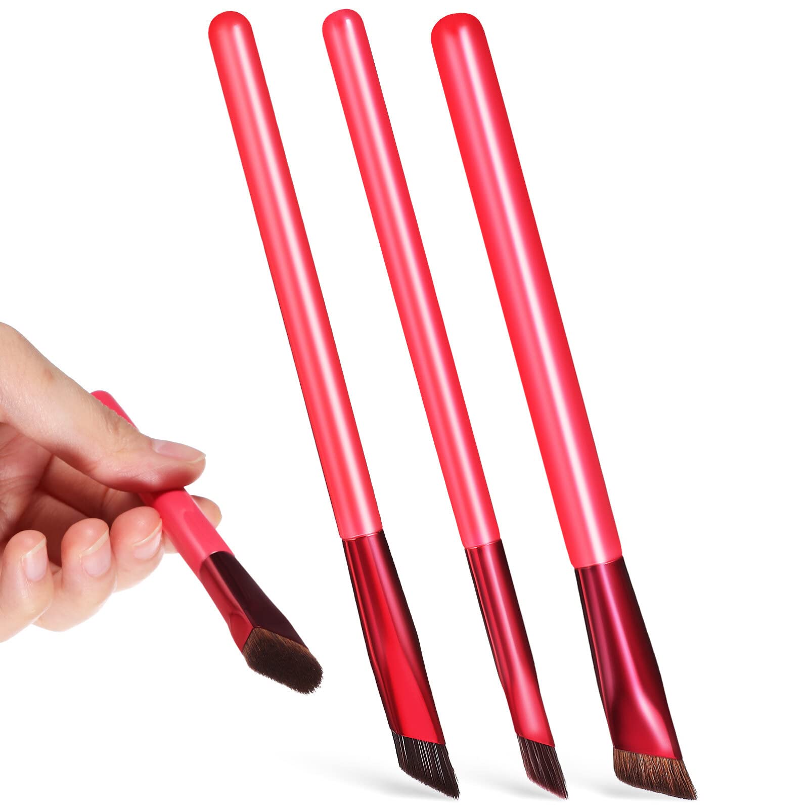 EXCLUZO 3-Piece Eyebrow Brush Set - Realistic Brows Stamp Kit, Angled Brow Shaping Tools for 3D Makeup | Perfect for Beginners, Salon Professionals & Everyday Eyebrow Styling