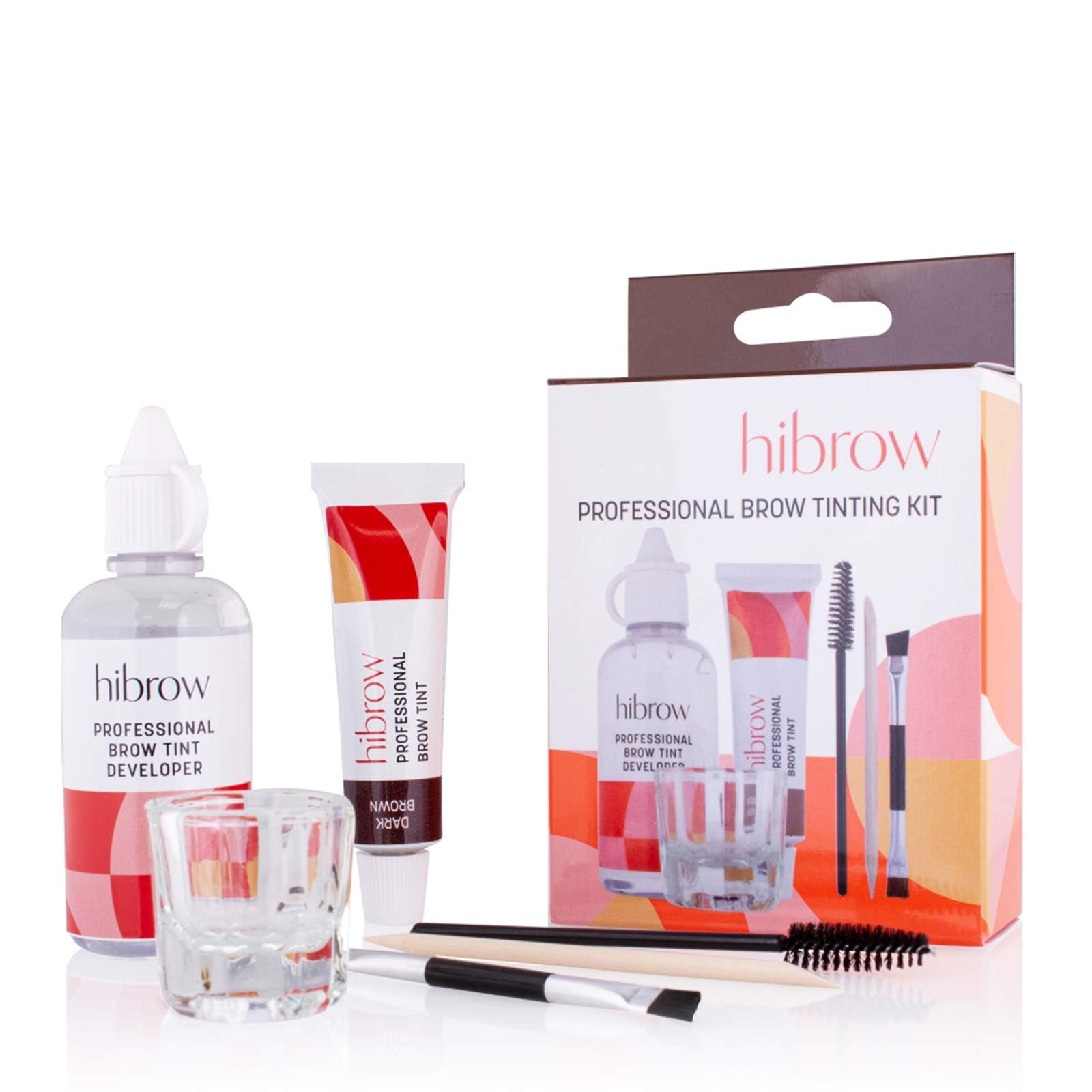 Professional Eyebrow Tinting Kit - Dark Brown Eyebrow Dye with Developer, Mixing Dish & Tools - 15ml Tint + 50ml Developer, Dual-End Brush, Mascara Wand - DIY Salon-Quality Brows at Home for Perfect Eyebrow Shaping & Enhancement