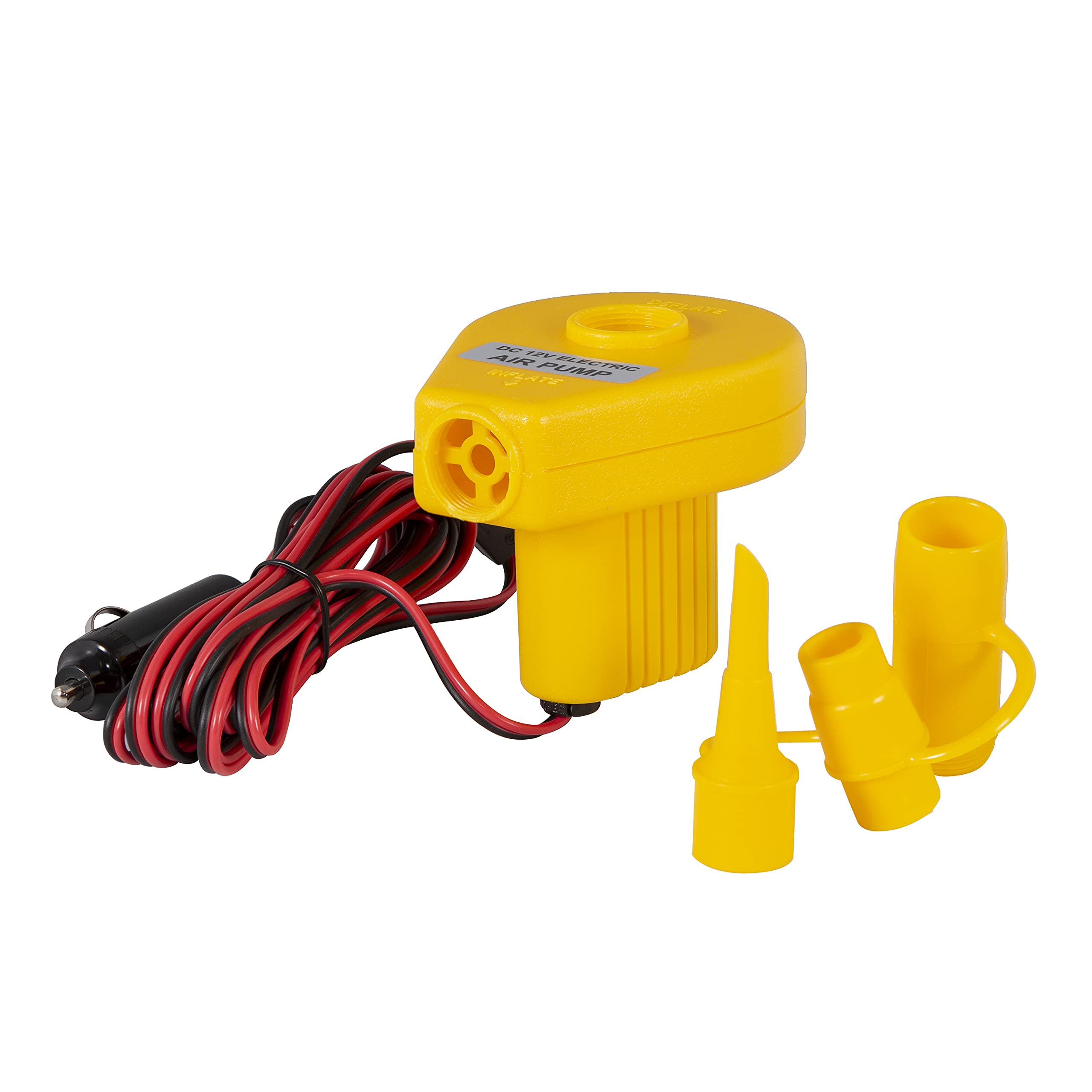 Stansport 12 Volt Electric Air Pump (440) - Fast Inflation for Tires, Air Mattresses & Inflatables | Portable Car & RV Accessory | Camping, Travel & Emergency Use