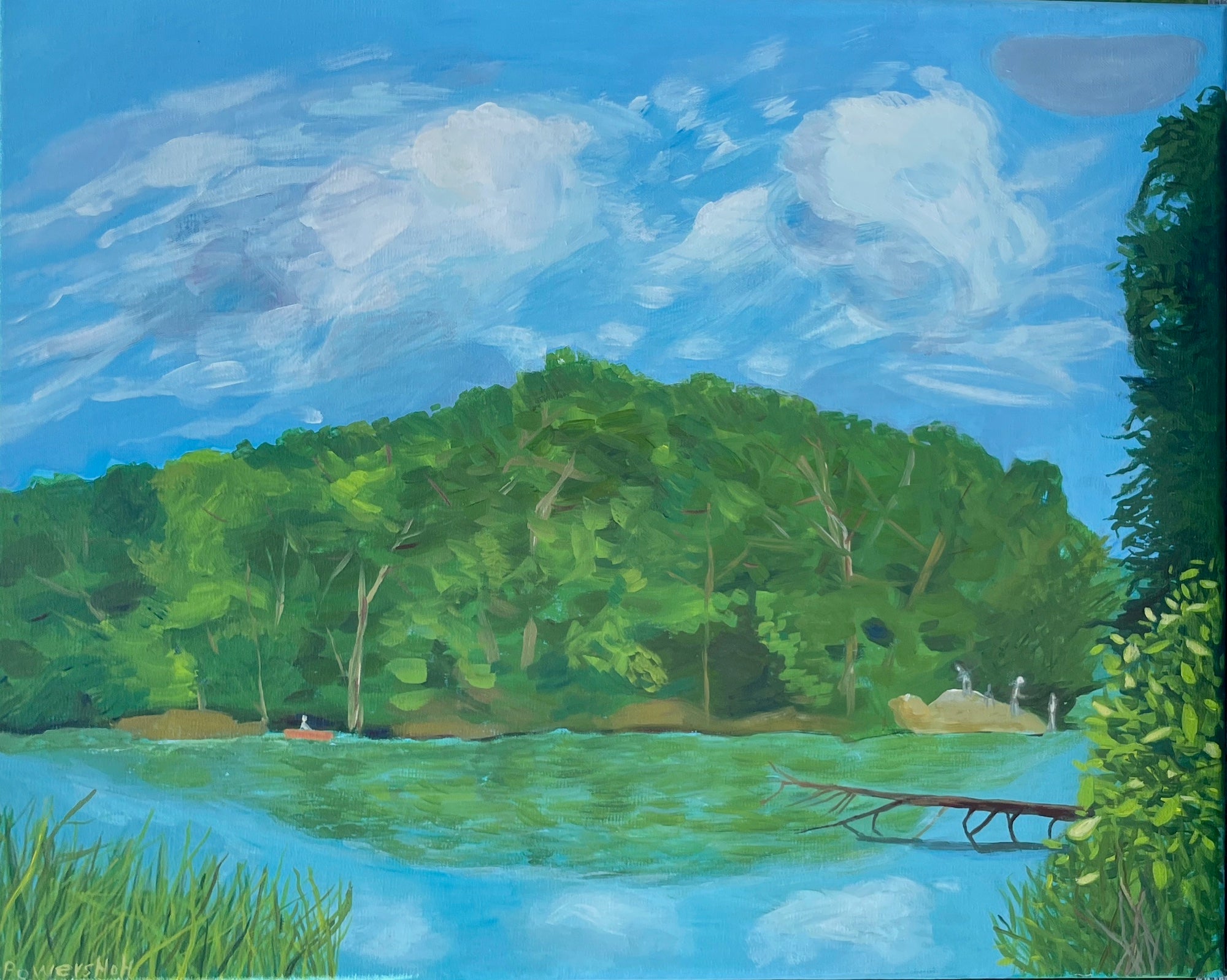 Mary Powers Holt: West Side of the Lake, May - Vintage Landscape Art Print for Home & Office Decor - Perfect for Living Rooms, Bedrooms & Gifts
